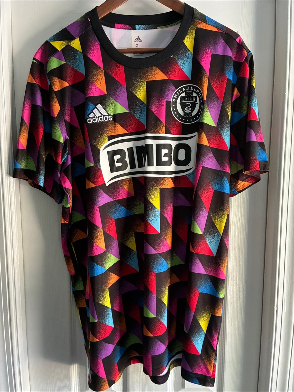 Adidas Black Multicolor Philadelphia Union Geometric Print Soccer Jersey